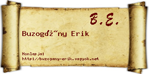 Buzogány Erik névjegykártya